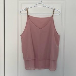 ✨3/10$ NWOT Meiling Fashion Pearl Strap Chiffon Tank Top